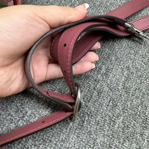 100% Authentic GUCCI Boston Blooms Brown&Purple Canvas Satchel - Picture 13 of 16